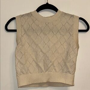 Zara Cream Sleeveless Crop Top